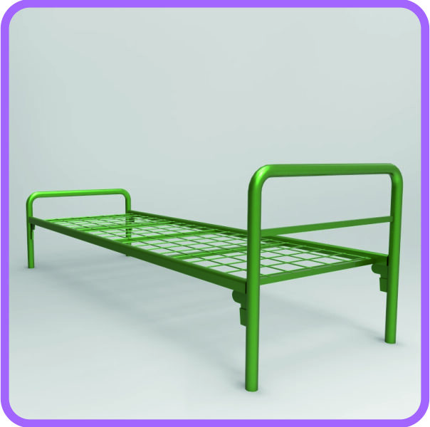 В госпитали и дома престарелых кровати металлические